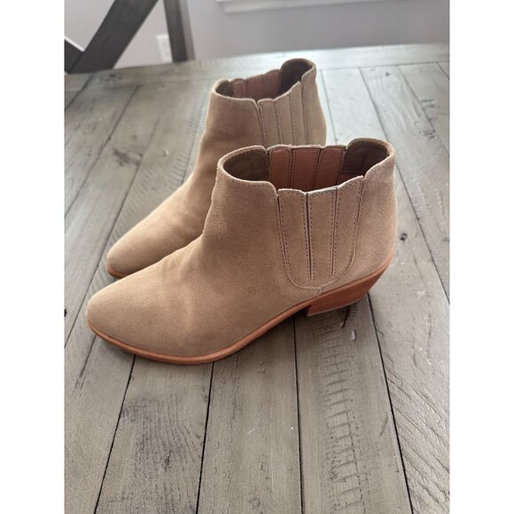 Joie Barlow Suede Leather Block Heel Ankle Boots Booties Size 36.5 - Picture 1 of 7